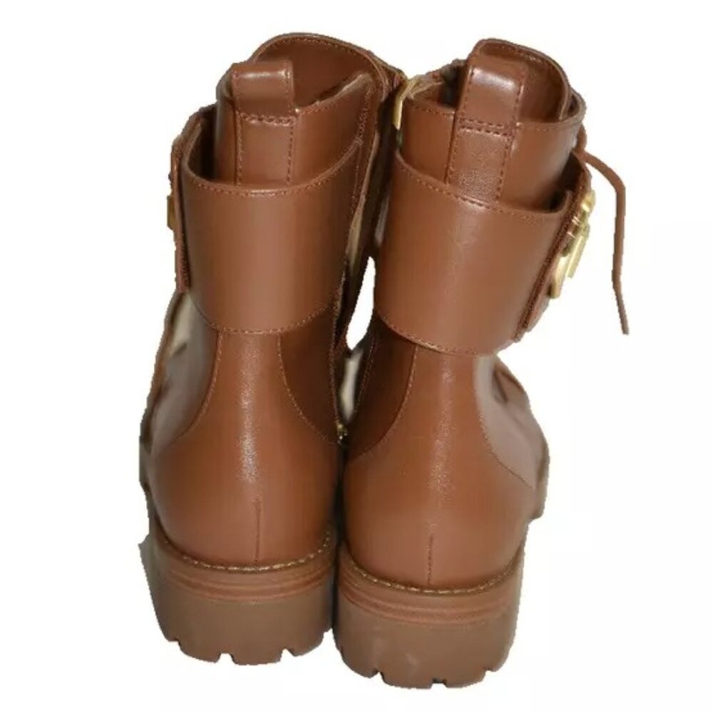 New! Michael Kors Womens TATUM Ankle Combat Boots Brown Size 8.5 M DD463 - Picture 4 of 6